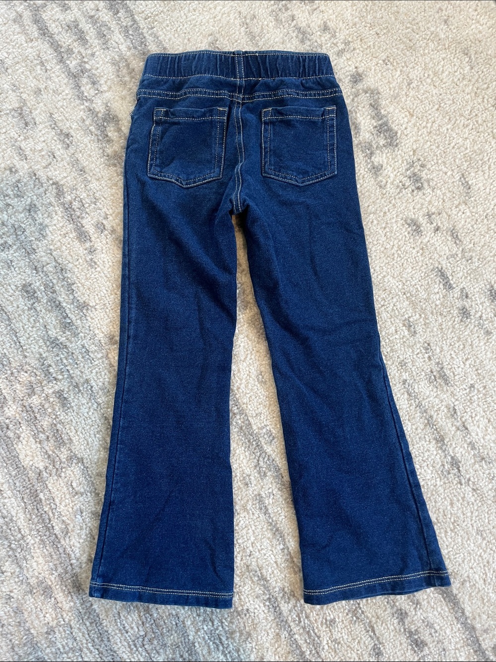 Cat & Jack Dark Blue Flare Jeans with Elastic Waist - Picture 3 of 3